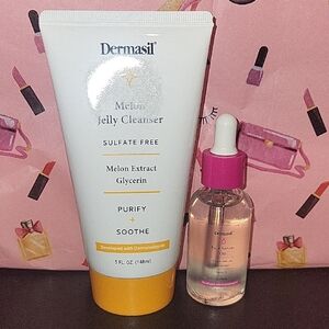 Dermasil 2 Pc. Skincare Set NEW Face Serum Oil/Melon Jelly Cleanser